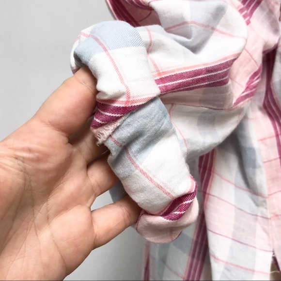 ➕ True Craft Plaid Button Down Tie Front Shirt 2X - Picture 5 of 9